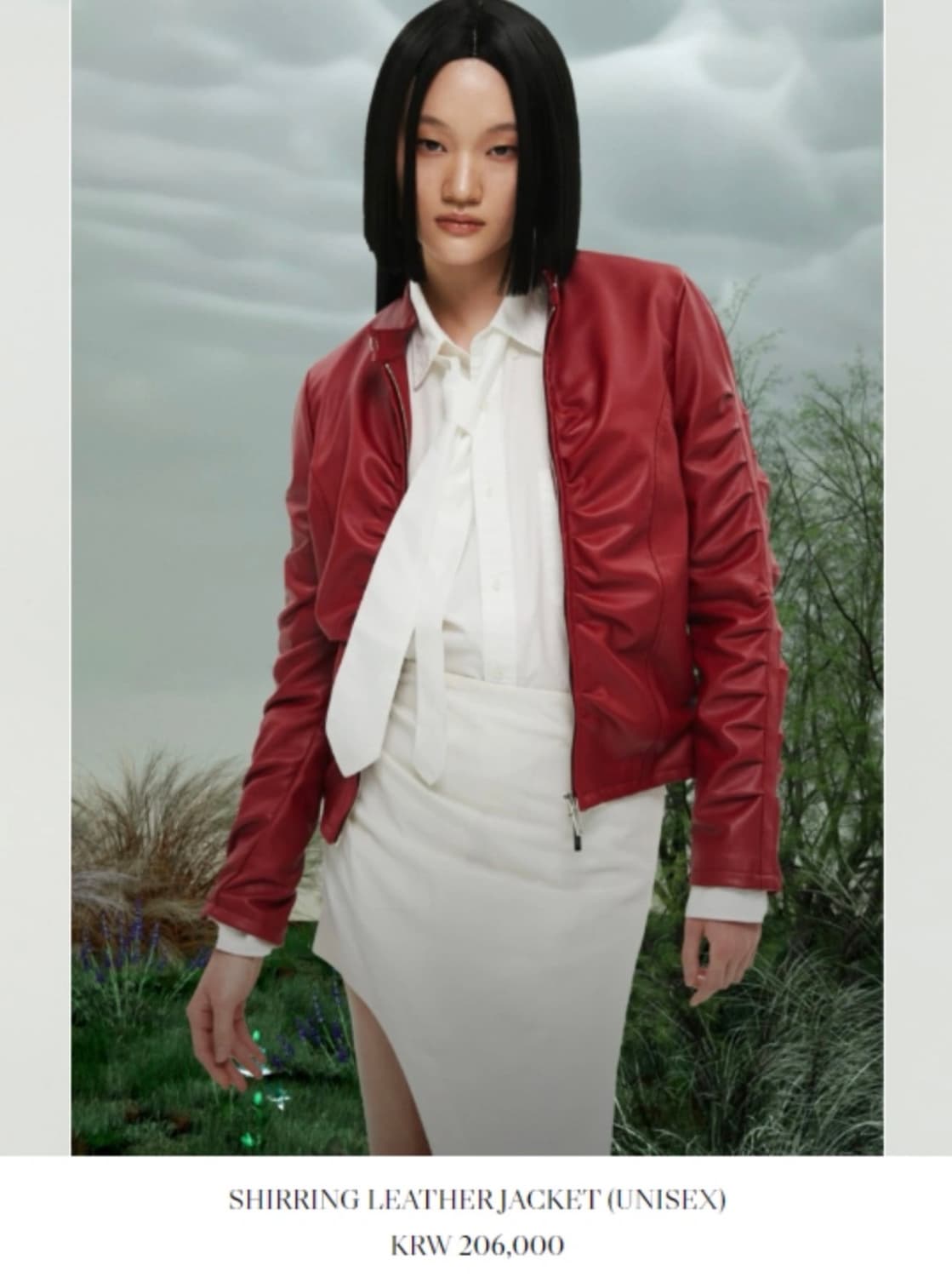 NACHE 셔링 레더자켓 (버건디) 0 사이즈 상품이미지1