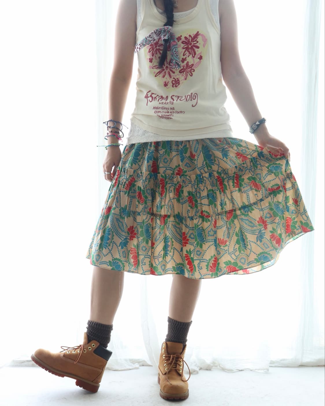 [Marc Jacobs] Green Floral Tiered Skirt 상품이미지1