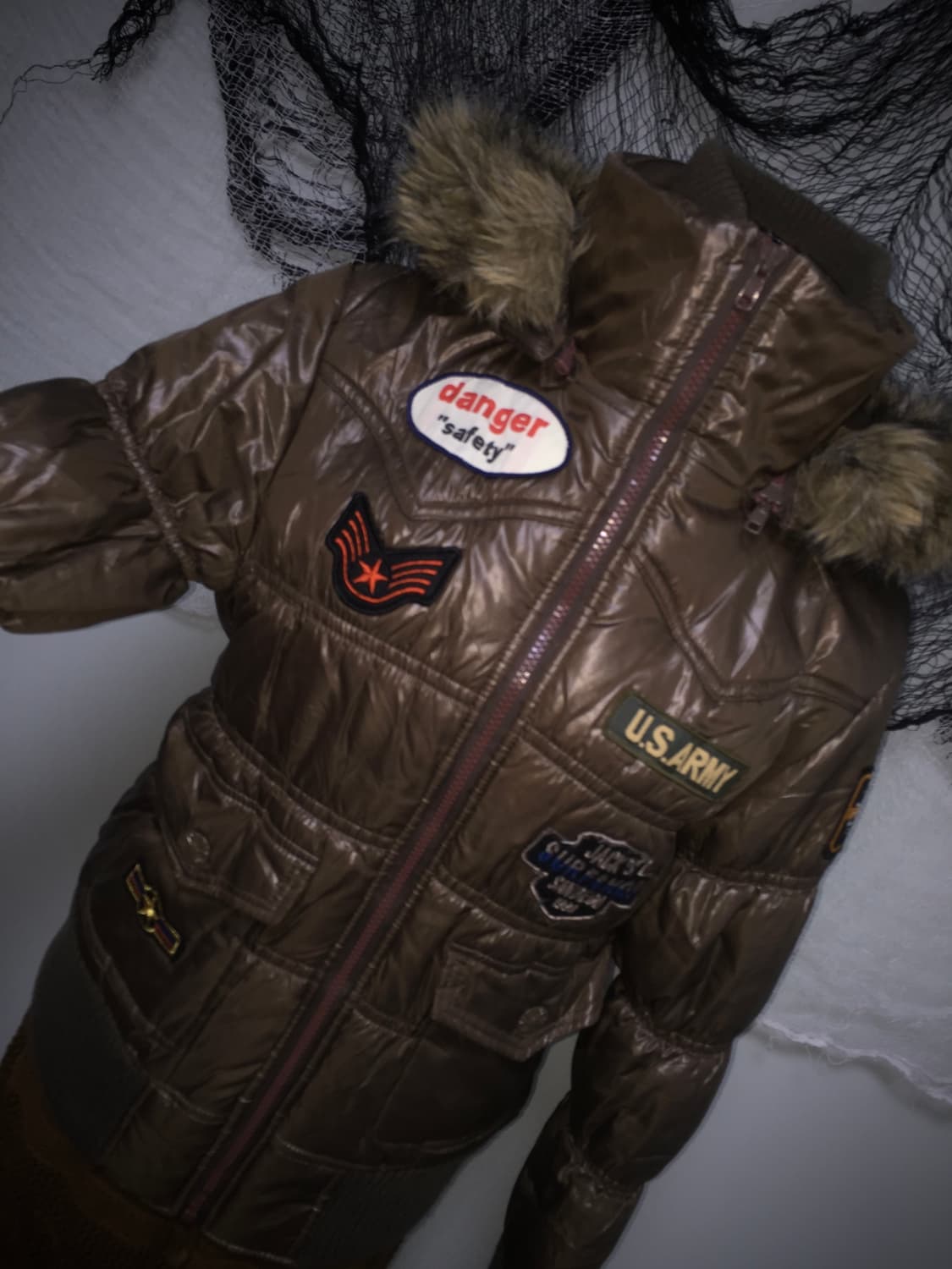 CASSE y2k khaki embroider slim padding 상품이미지1