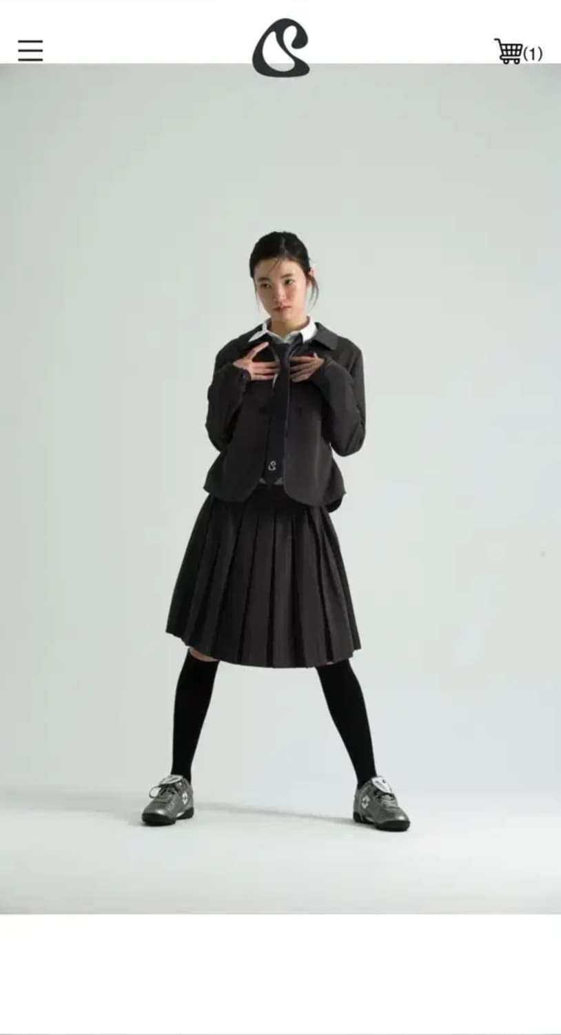 스마트어반유즈풀 SUU 코이세이오 플라워 플리츠 스커트 그레이 상품이미지4