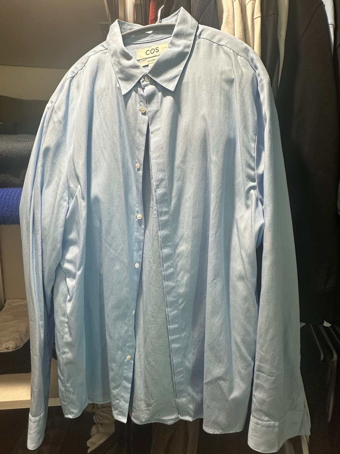 L) 코스 cos 릴랙스드 오버셔츠 스카이블루 상품이미지5