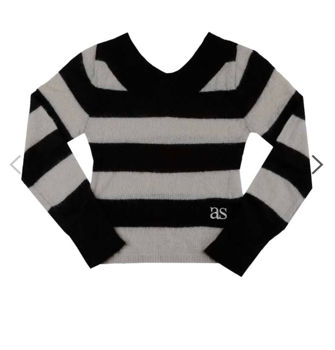 애즈온 포니 스트라이프 니트 블랙 상품이미지1