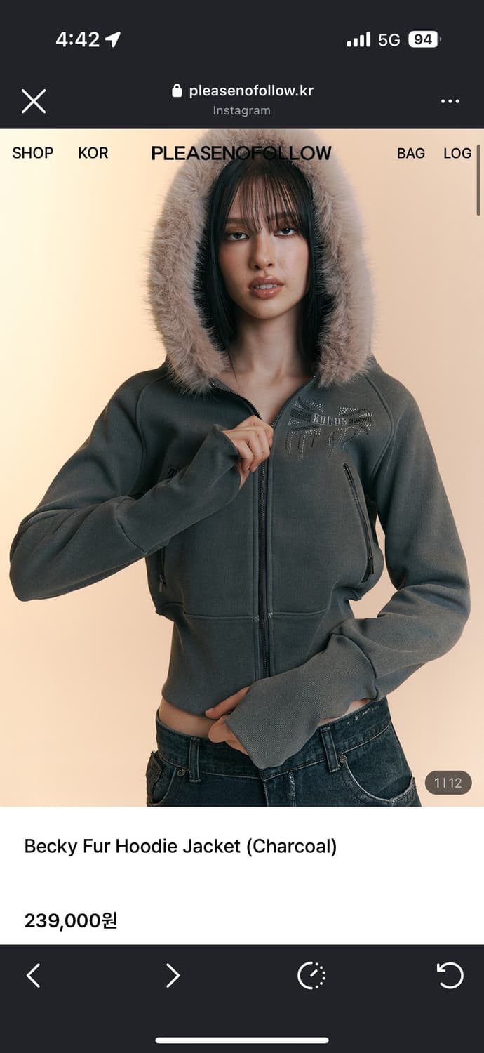 플로팔 후드집업 블랙 상품이미지1