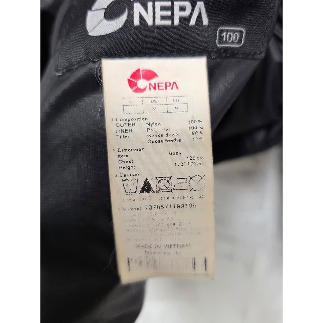 택포// 네파 블랙 경량패딩 100 상품이미지3