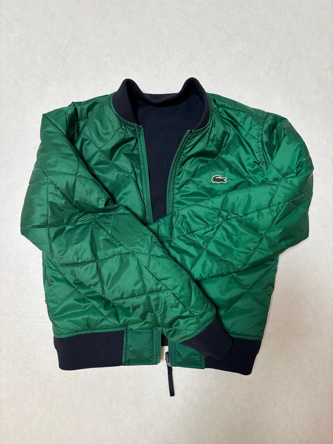 라코스테 리버서블 투웨이 블루종 네이비 그린 상품이미지2