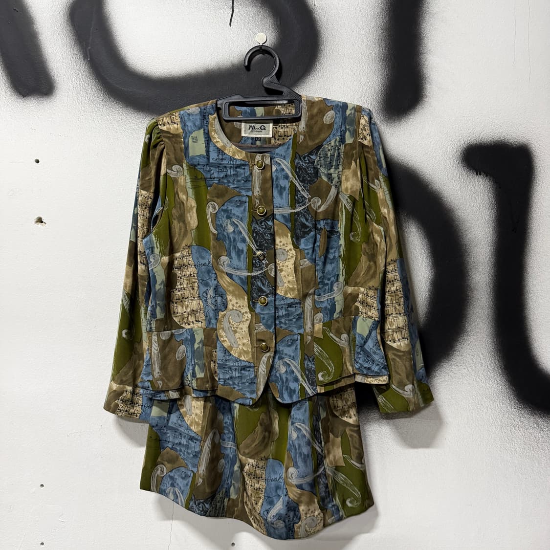 VTG 빈티지 에스닉 보헤미안 멀티 패턴 투피스 셋업 상품이미지1