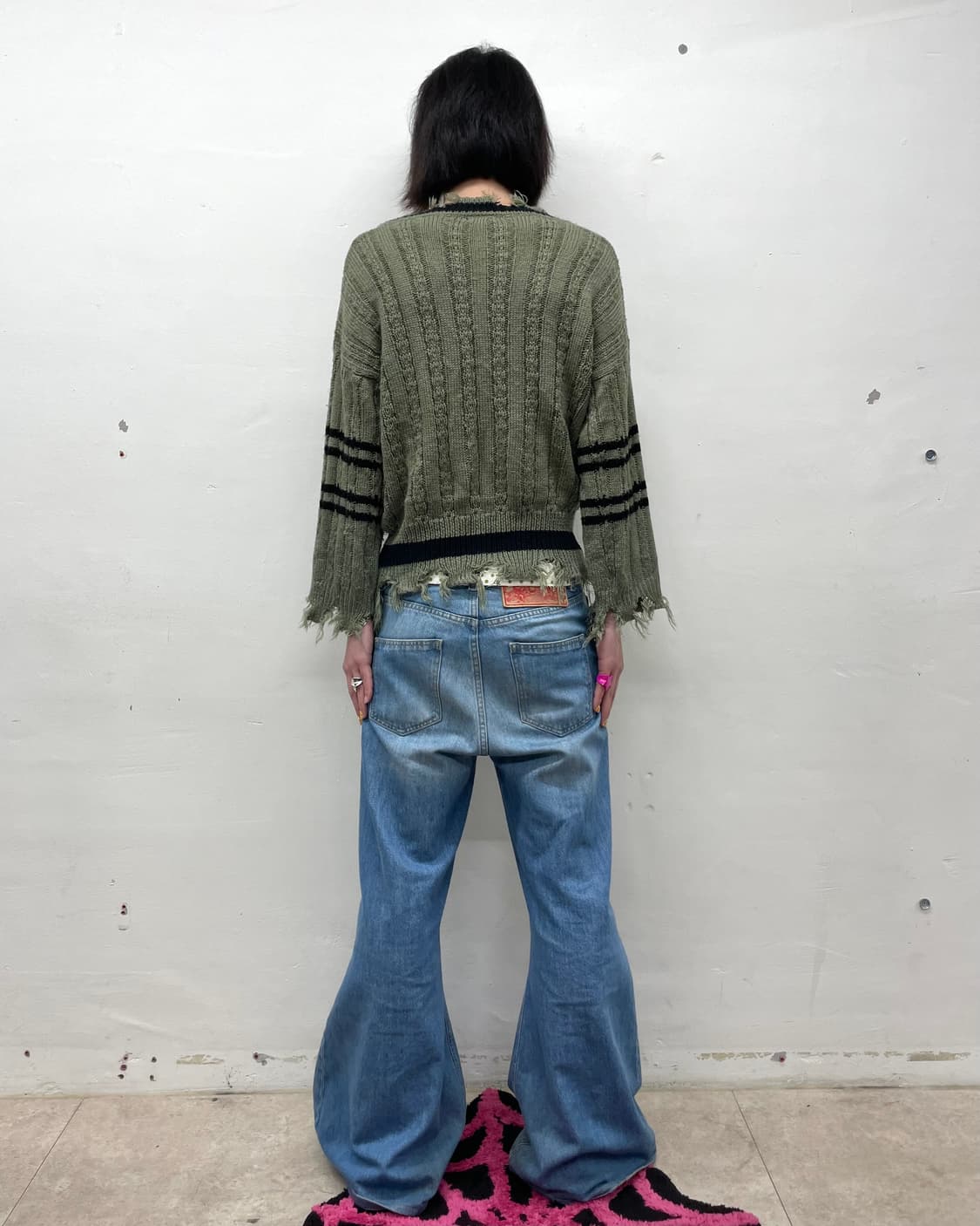 Distressed khaki knitwear 상품이미지5
