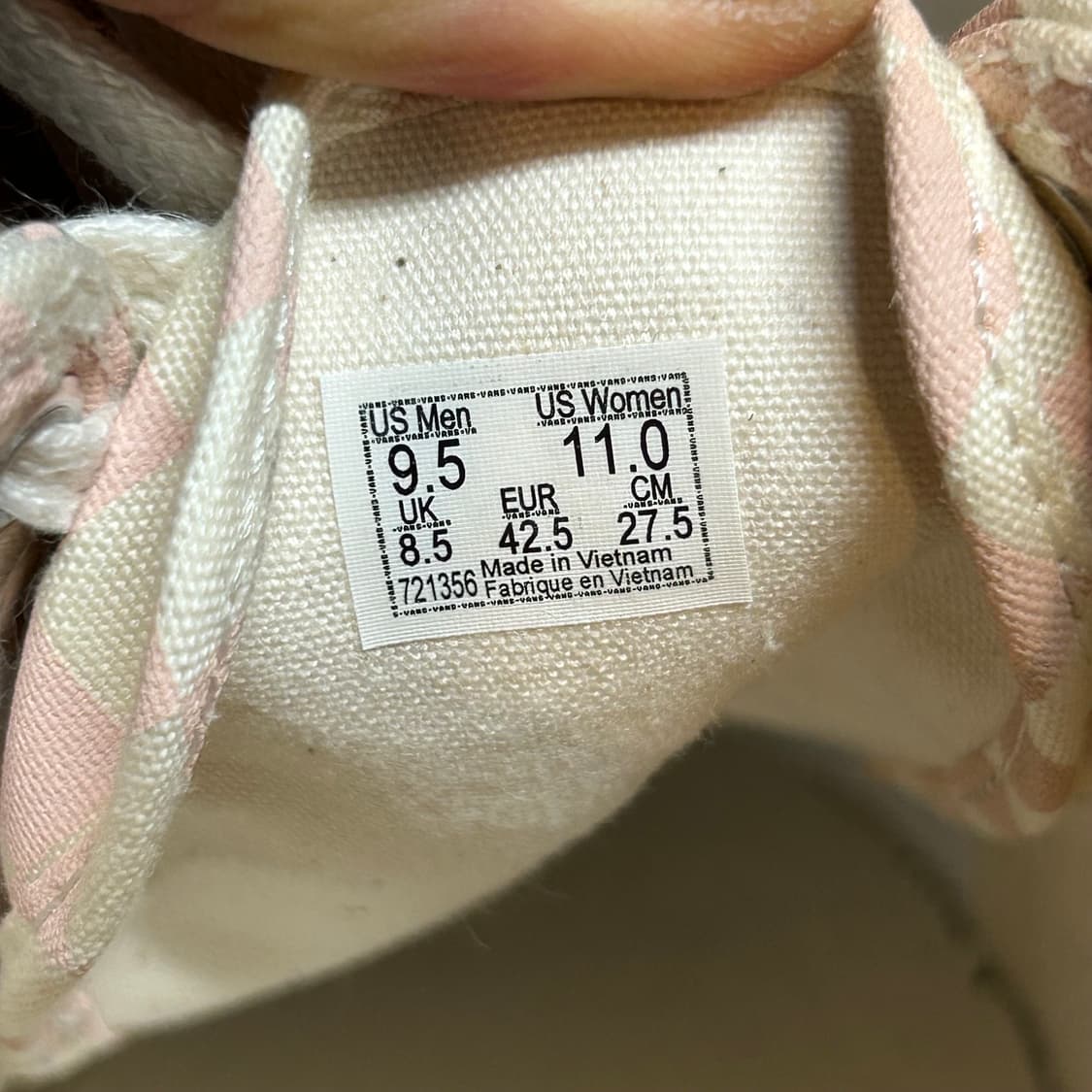 275) 반스 올드스쿨 테이퍼드 핑크 체커보드 스니커즈 새상품 상품이미지9