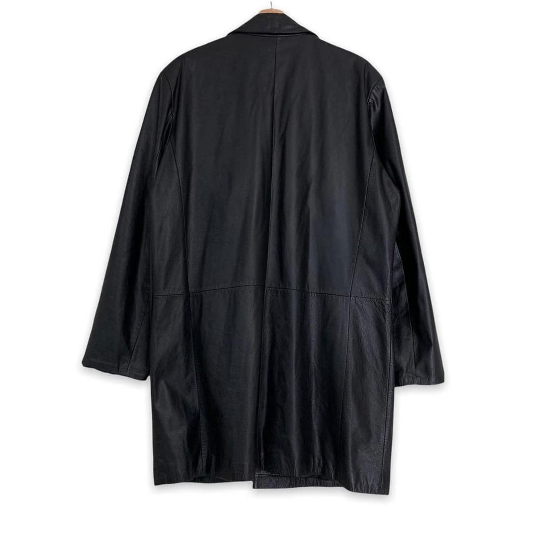 폴로 스포츠 음각 로고 카우레더 블랙 롱가죽자켓 상품이미지2