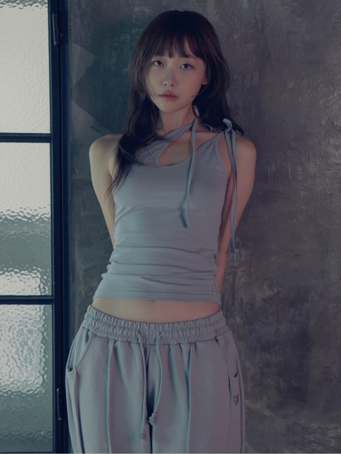 embroidery string sleeveless Layered Top 상품이미지2