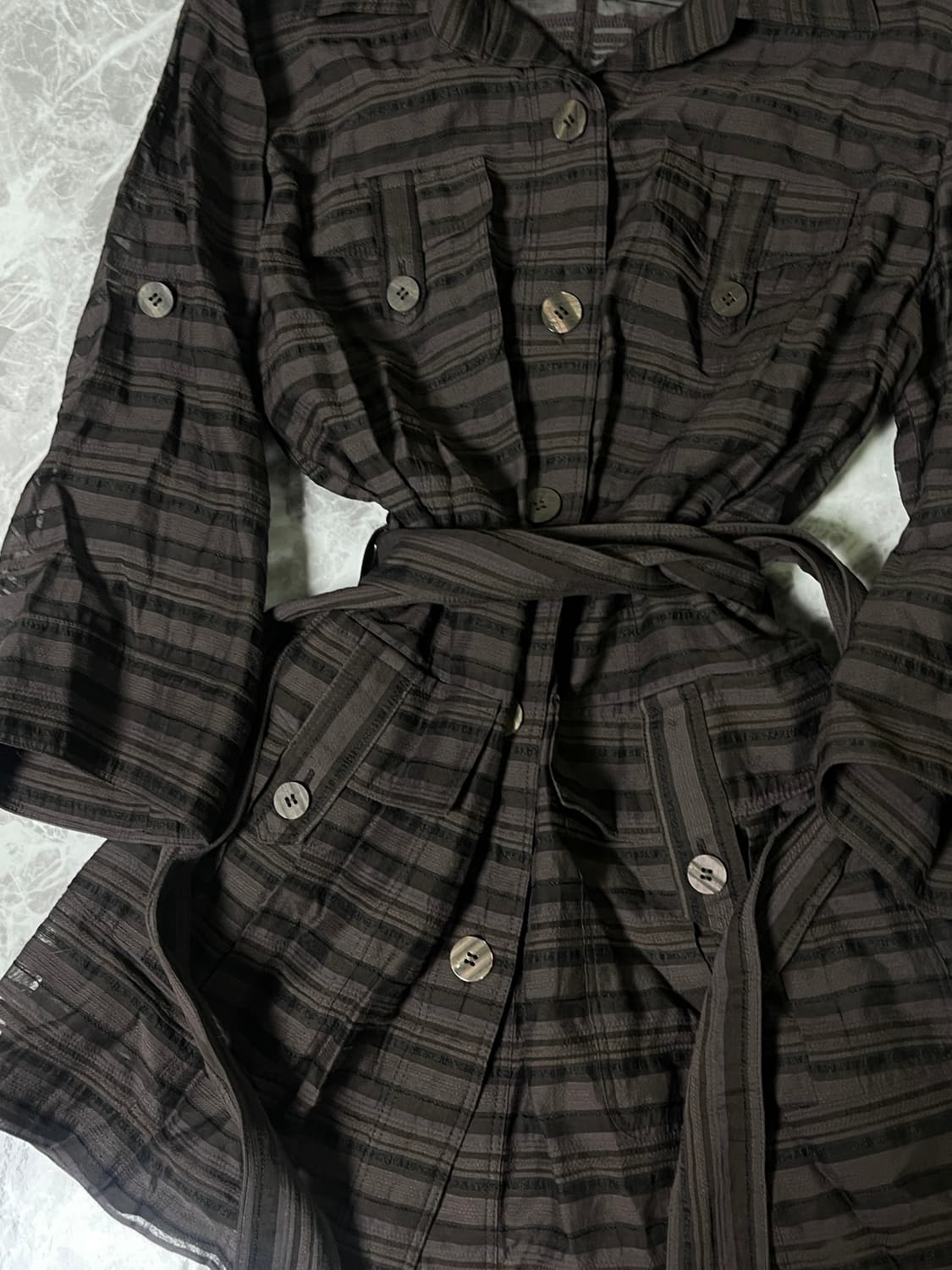 stripe belt long shirts 상품이미지3