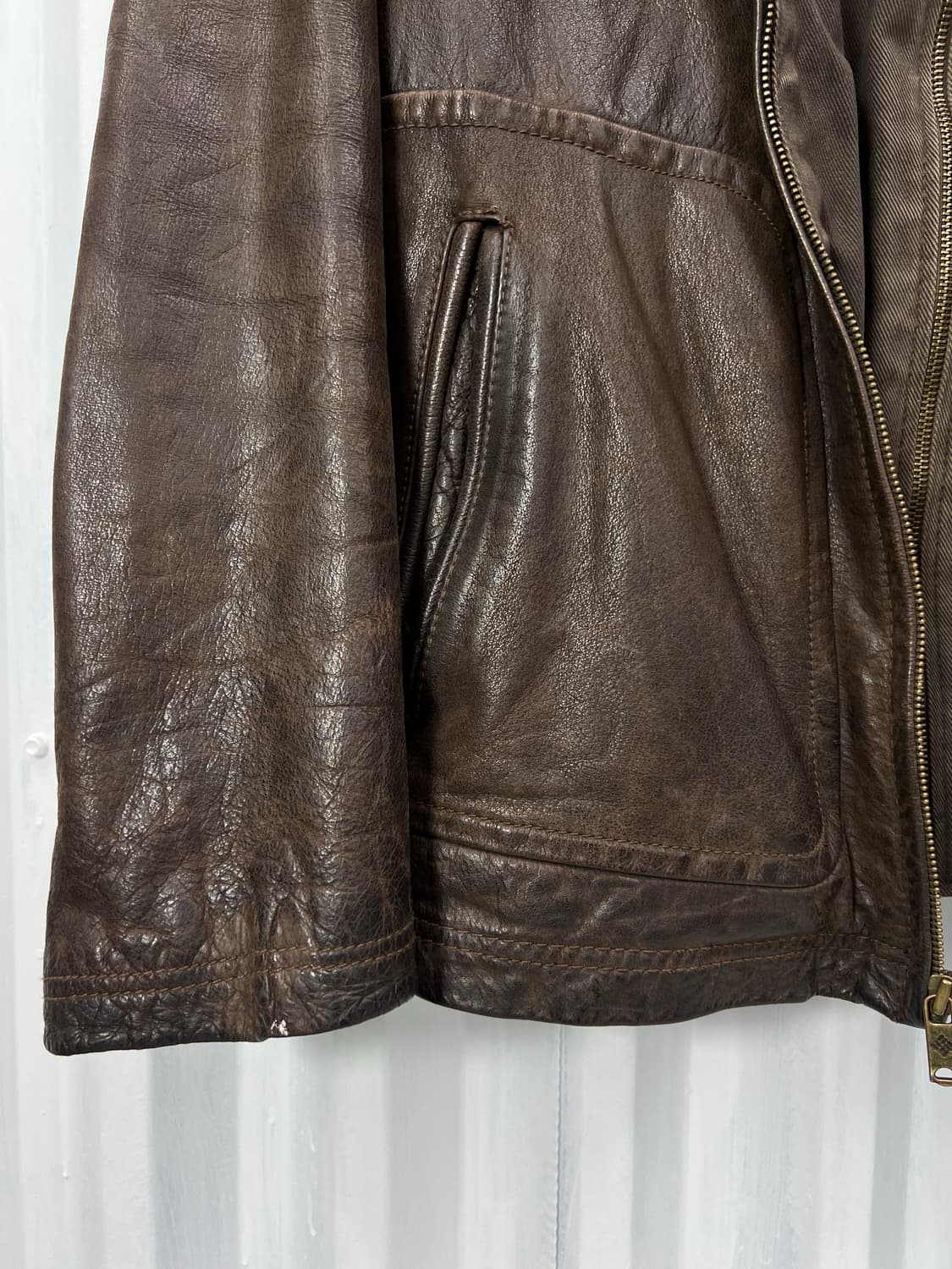 00s Columbia 2way leather JK 상품이미지10