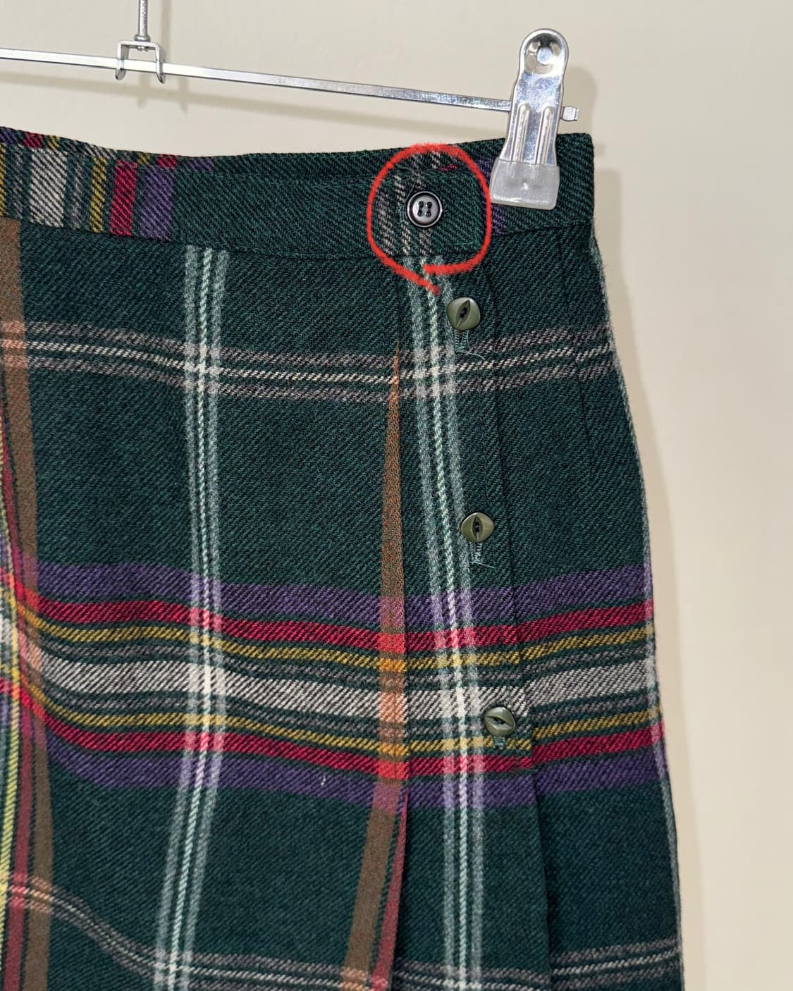 빈티지 울 체크 스커트 상품이미지4