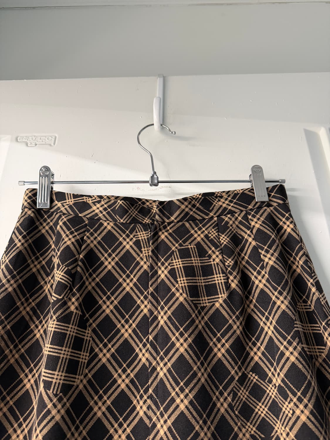 일본빈티지 패치워크 브라운체크 롱스커트 상품이미지8