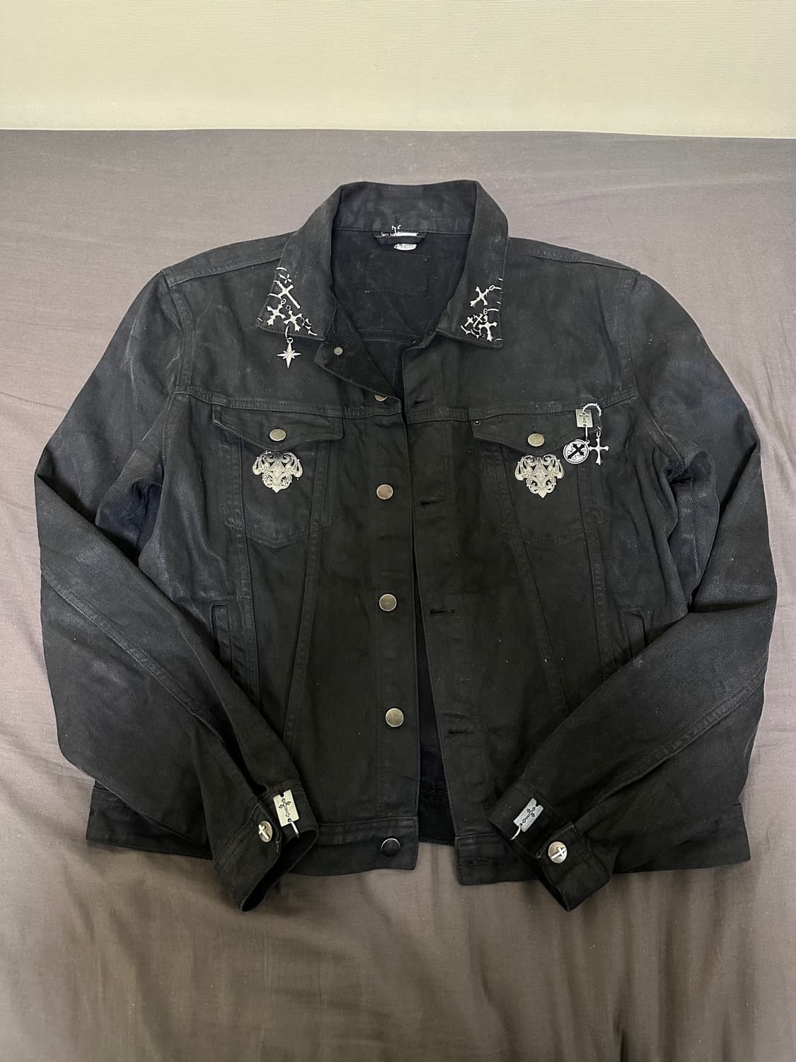 cross symbol waxed denim jk (MPH remake) 상품이미지1