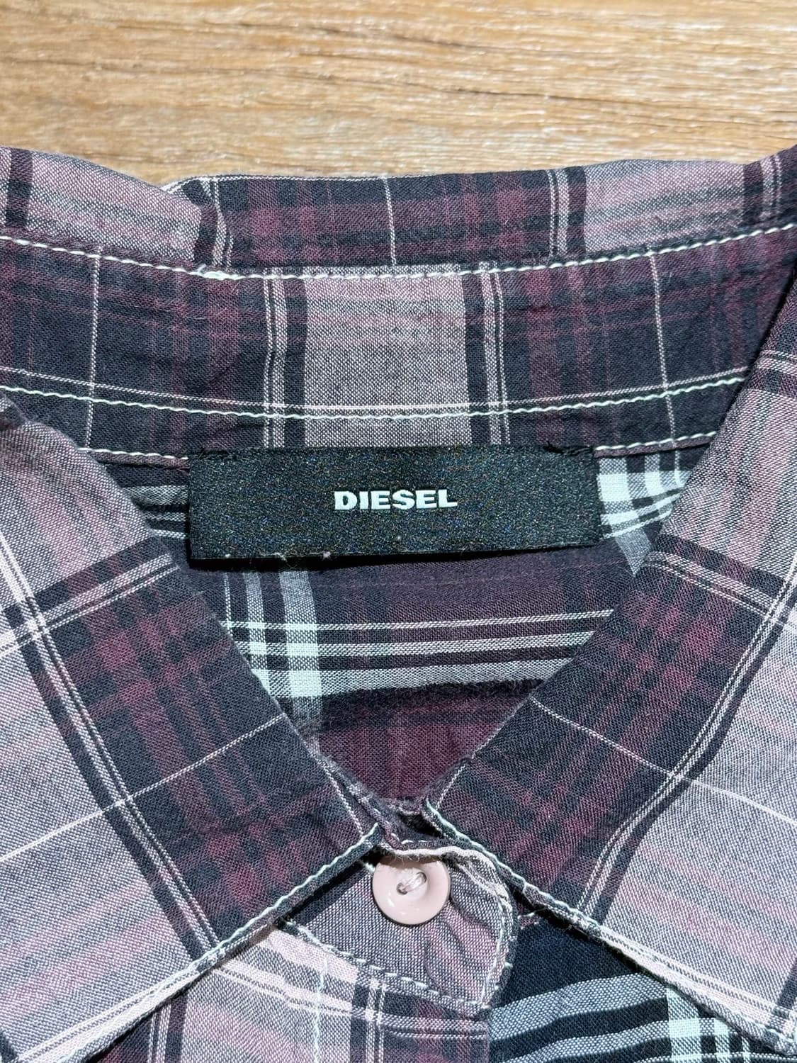 디젤 패치워크 체크 셔츠 원피스 상품이미지5