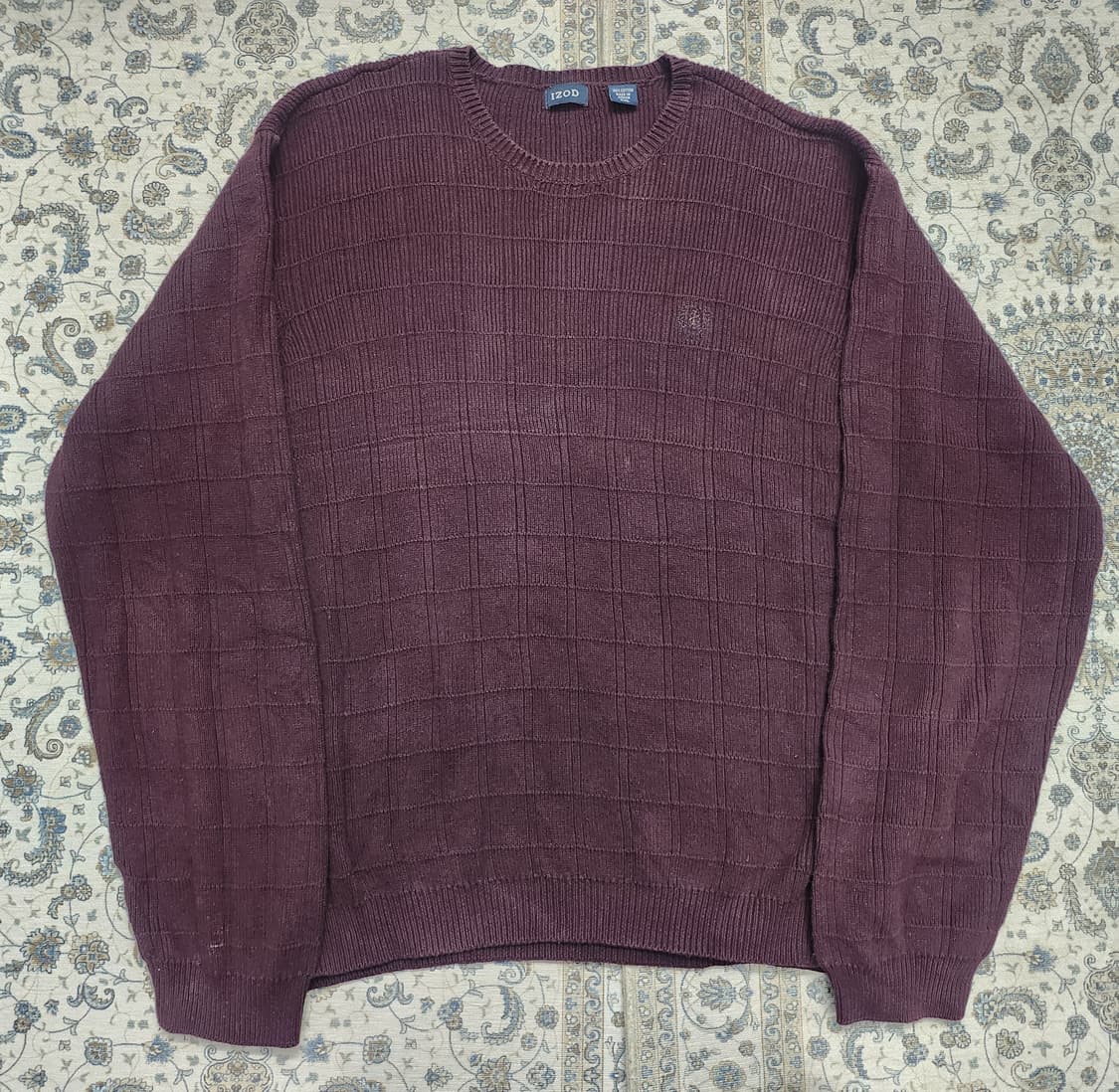IZOD 아이조드 버건디브라운  체크 니트 2XL 상품이미지1
