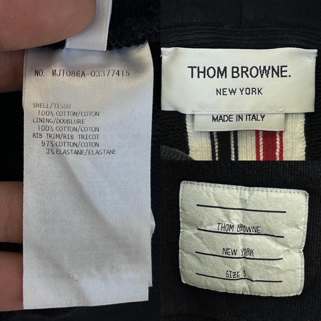 톰브라운 네이비 백삼선 후드티셔츠 상품이미지5