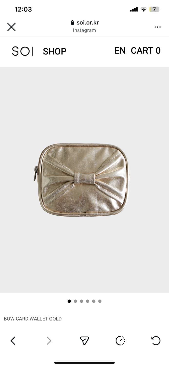soi BOW CARD WALLET GOLD 상품이미지1