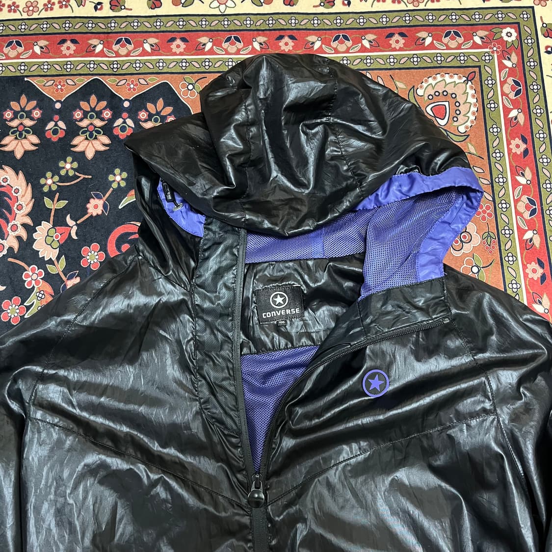 컨버스 원스타 로고 유광 바람막이 후드 자켓 L/100 상품이미지2