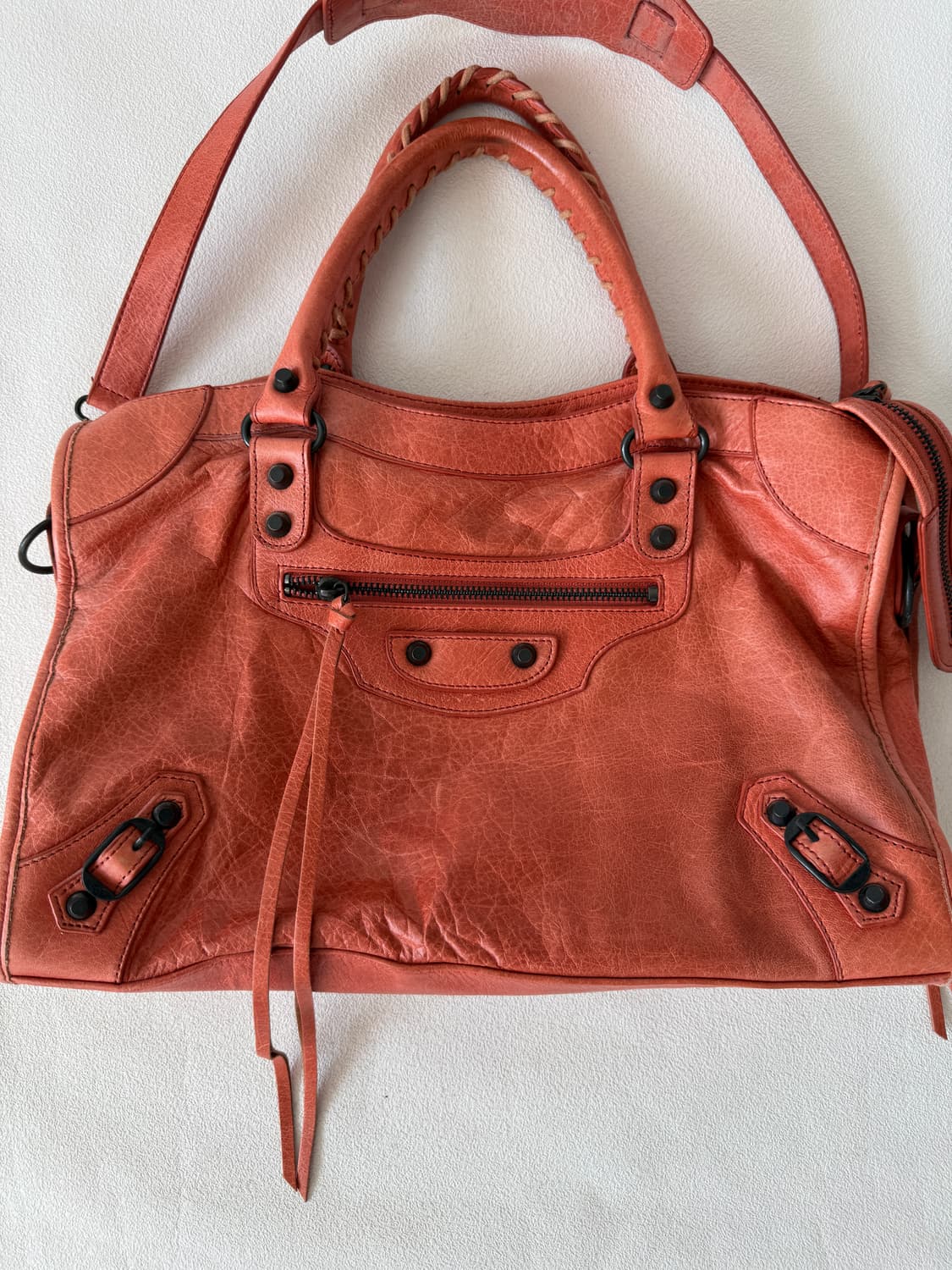 Pre owned 레더 숄더백 상품이미지3