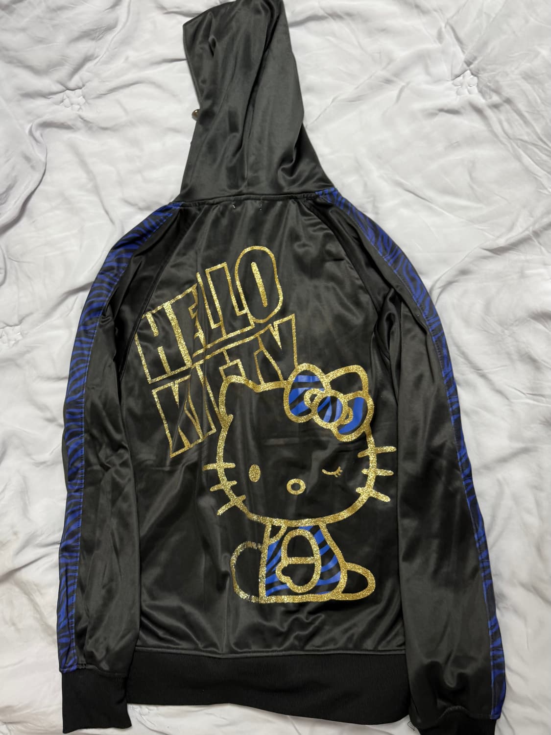 헬로키티 블루레오파드 블랙 후드집업 L사이즈 키티 갸루 히메갸루 오네갸루 상품이미지2