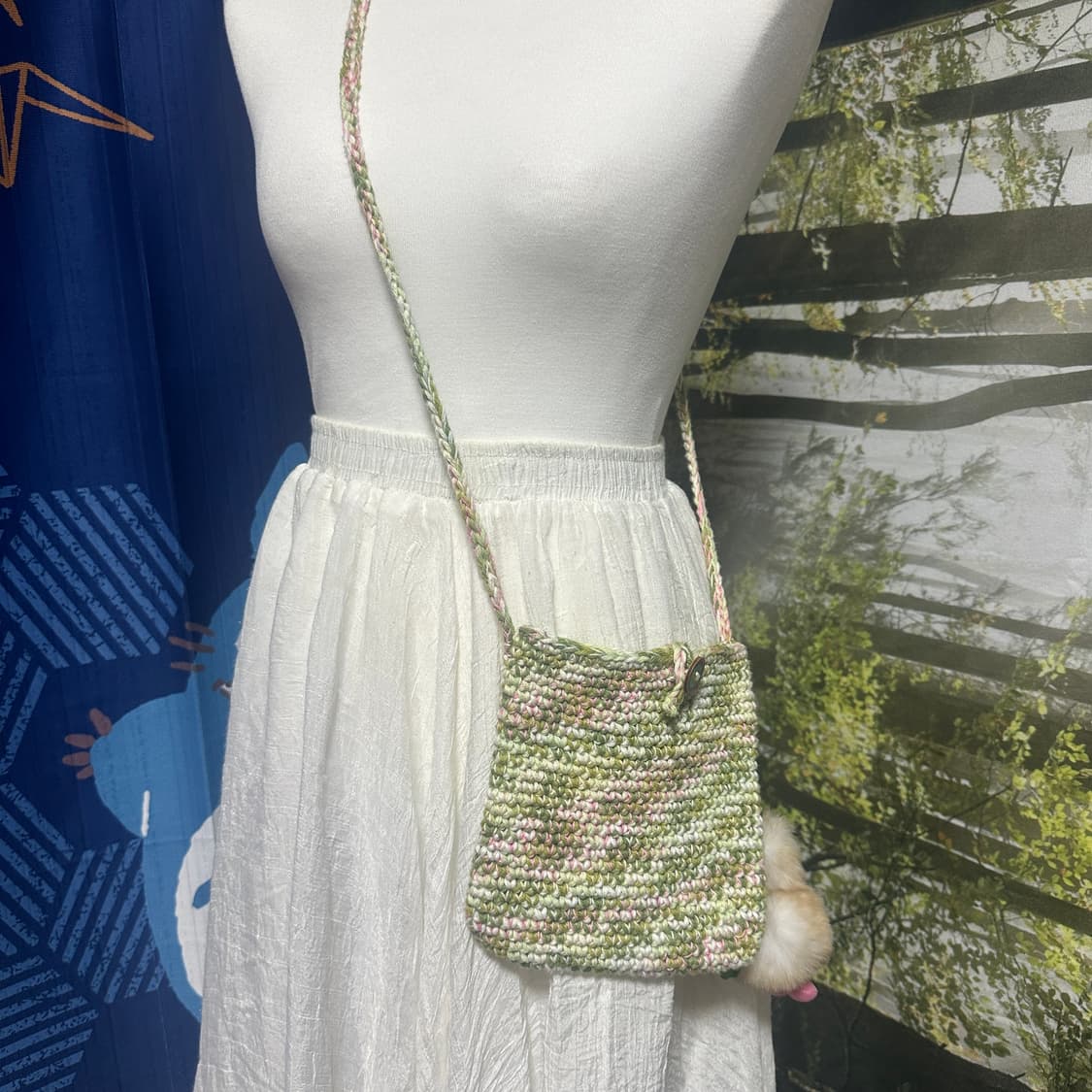 빈티지 히피 뜨개 모리걸 크로스백 상품이미지1