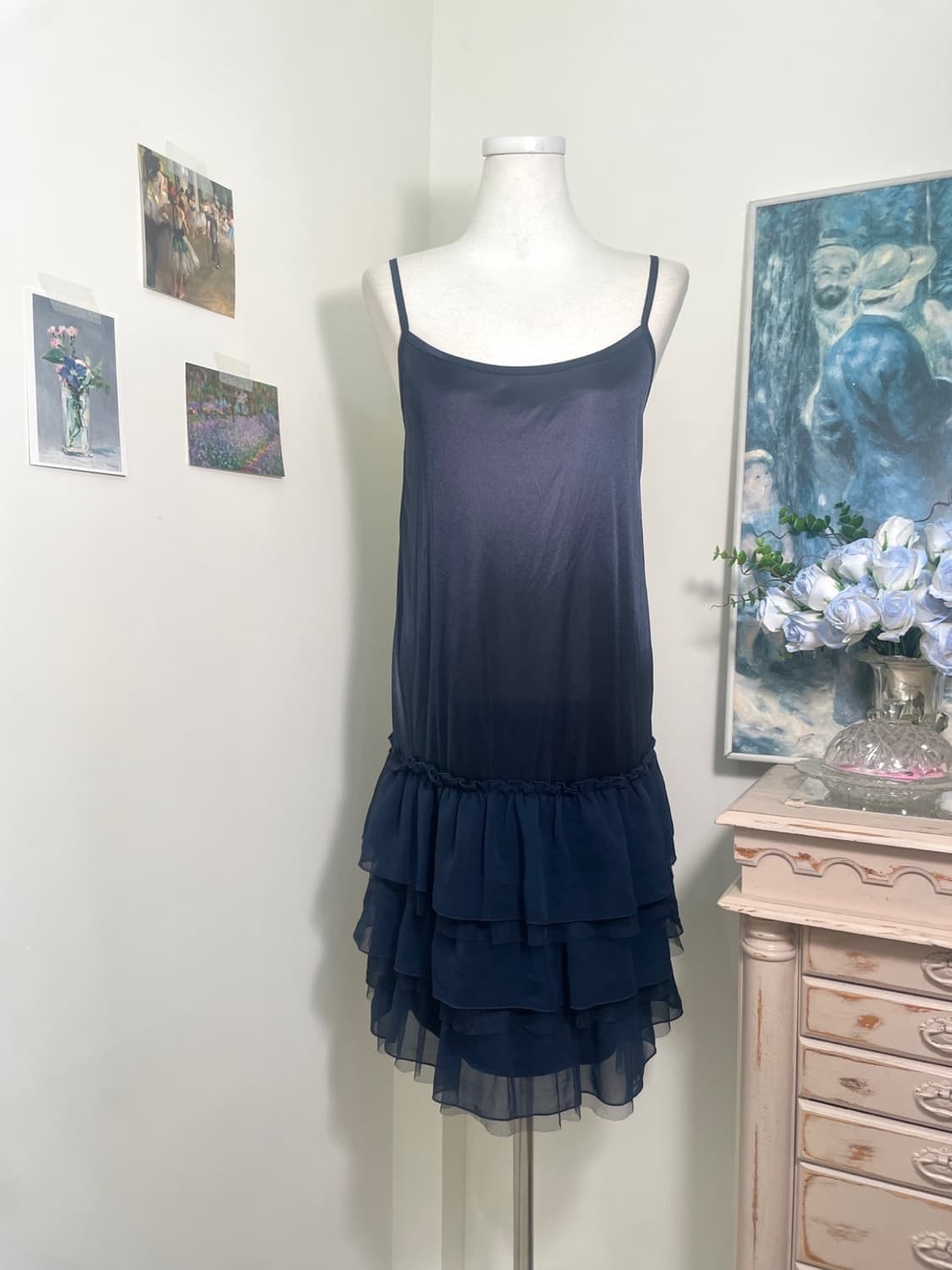 navy flower ruffle fairy 2pcs set 상품이미지5