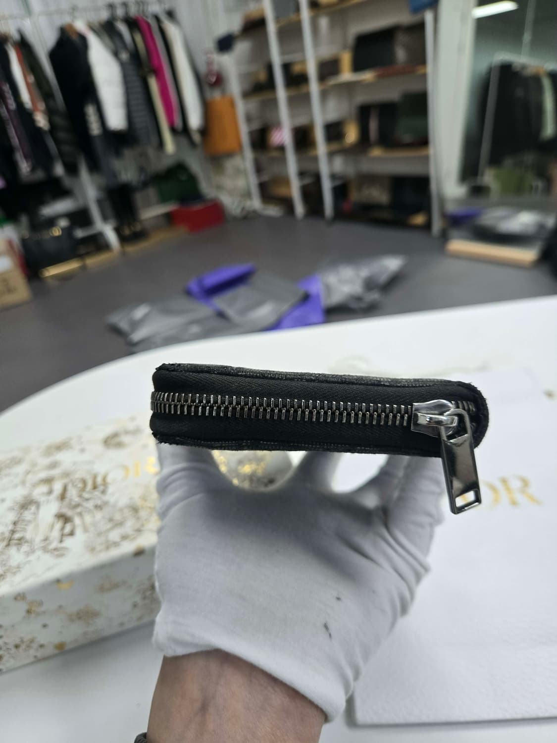 [A급컨디션] 디올 오블리크 지퍼 장지갑 상품이미지3