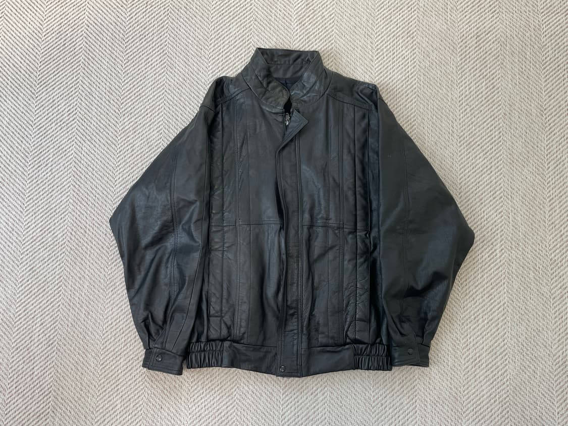 빈티지  봄버 블루종 레더 자켓 J03928 상품이미지1