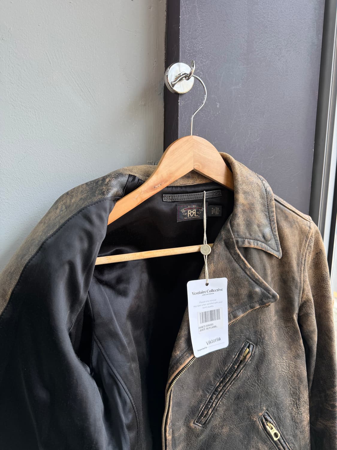 1/ RRL 더블알엘 카우레더 바이커 자켓 상품이미지6