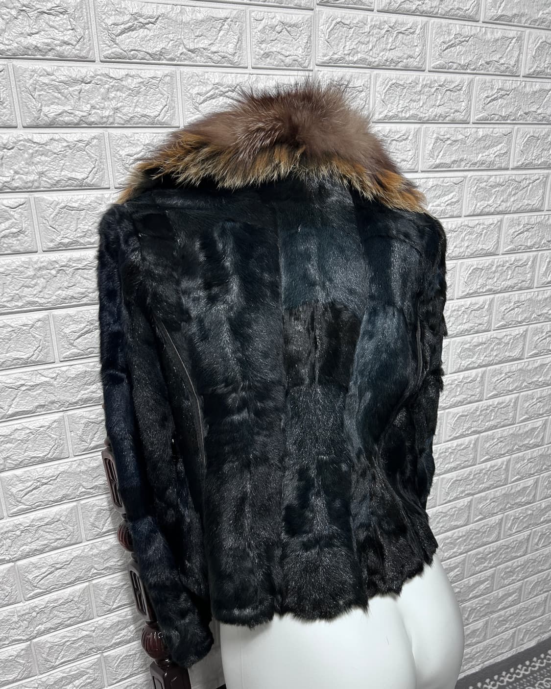 Ezilli 고딕 램스킨 폭스 퍼 자켓 상품이미지5