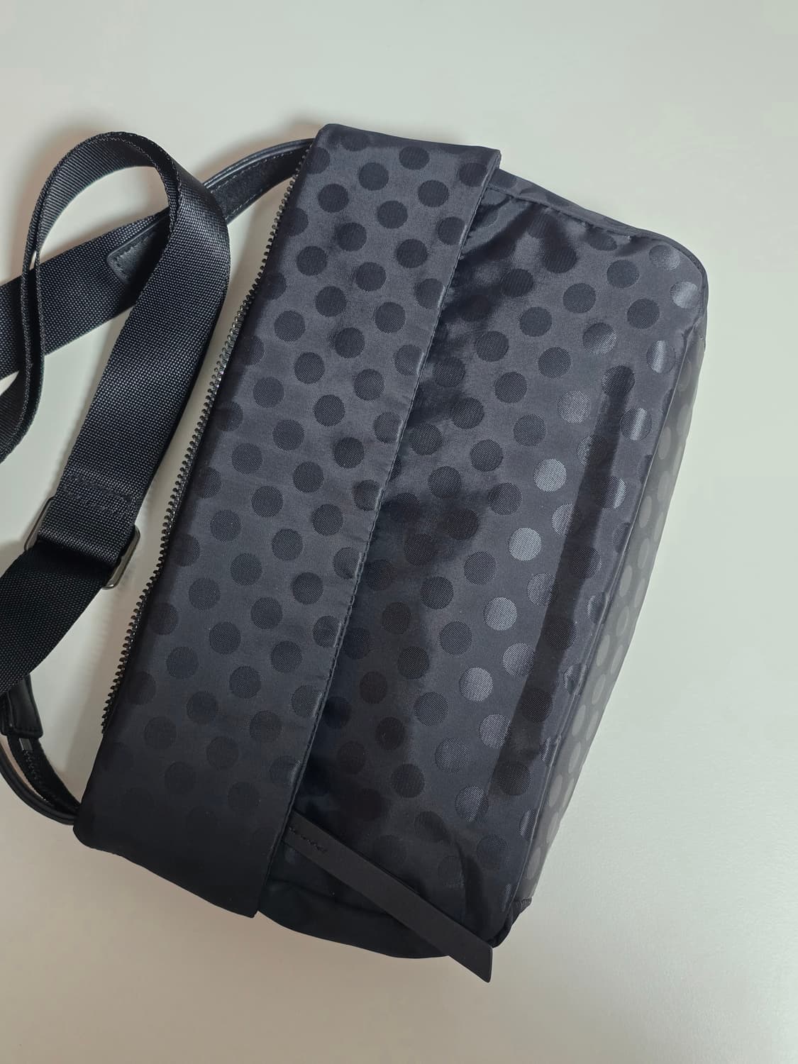 Y'saccs by Yohji Yamamoto 도트 블랙 레더 콤비 상품이미지5