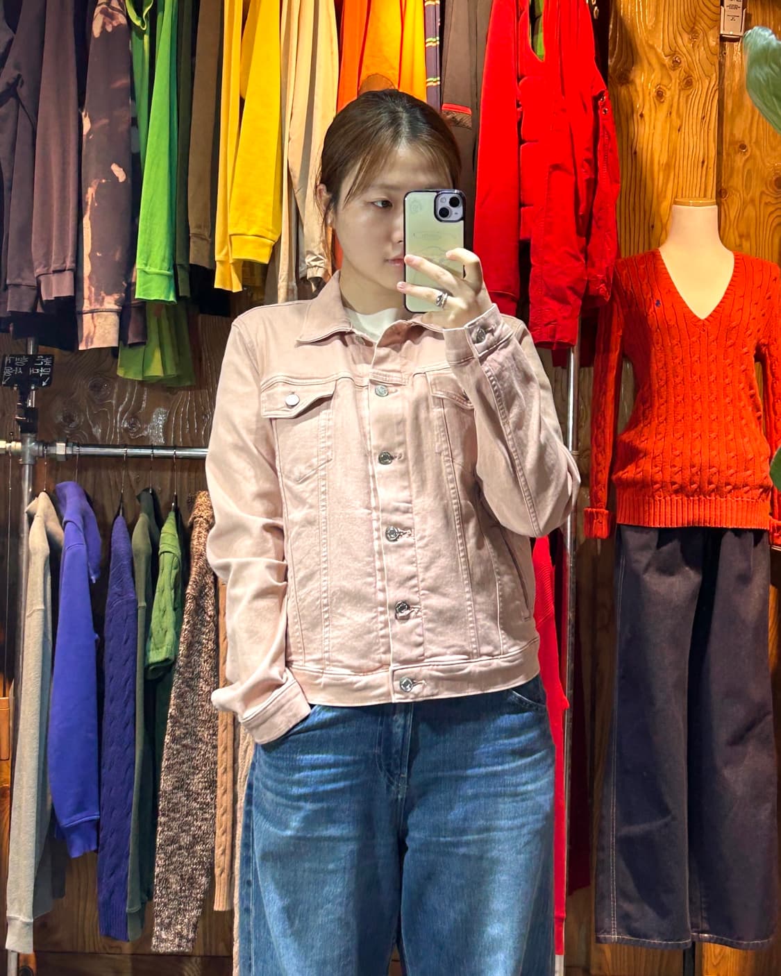 S GAP 파스텔 피치 코튼 트러커 자켓 상품이미지1