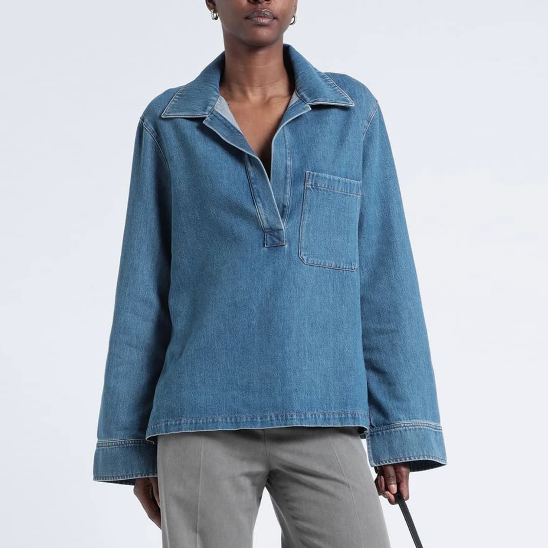 COS 칼라드 V넥 데님탑 55-66 상품이미지2