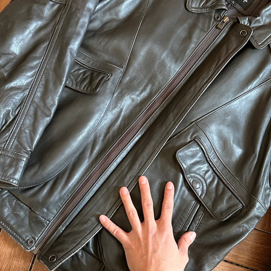 90’s Durante sheep skin leather jacket 상품이미지6