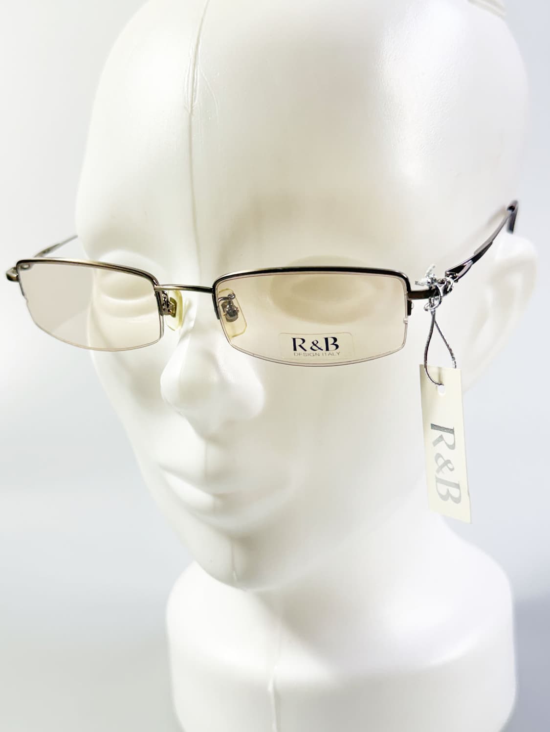 R&B EYEWEAR 반무테 스퀘어 메탈 빈티지 틴트 안경 상품이미지8