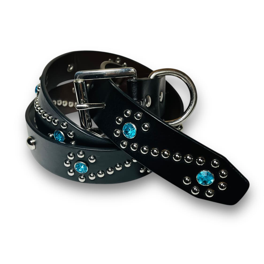 감마갤러리 웨스턴 쥬얼리 블루 비즈 스터드 벨트 상품이미지1