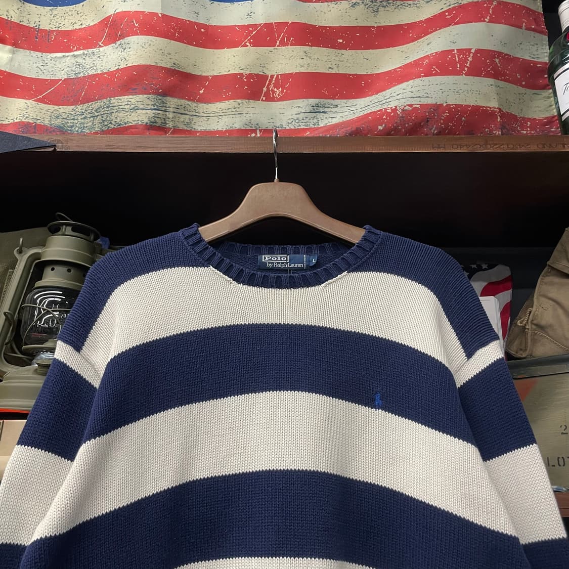 90s 폴로 랄프로렌 멀티 스트라이프 레트로 라운드넥 니트 N344 상품이미지3