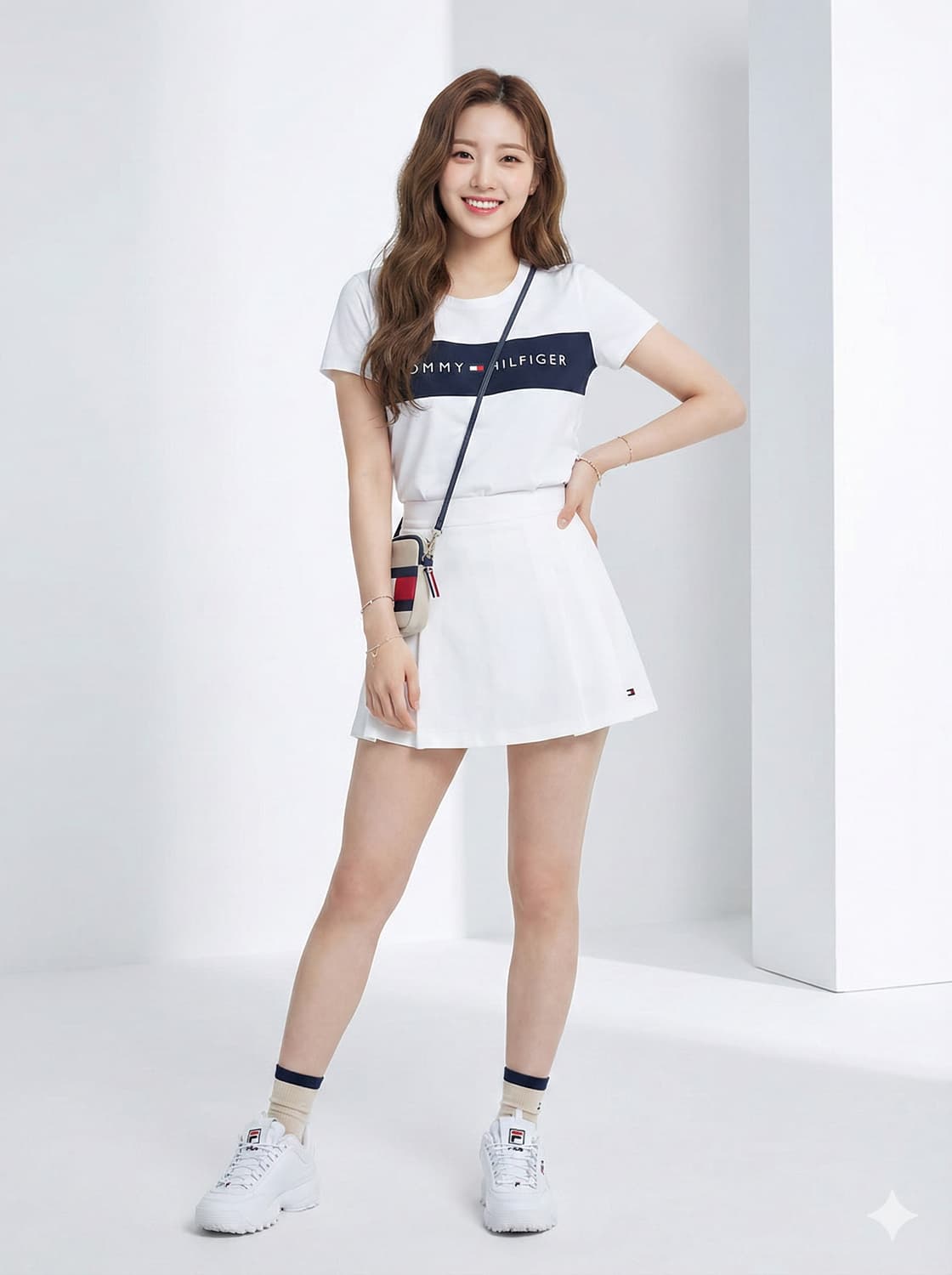 타미힐피거 스포츠 빅로고 배색 반팔 티셔츠 상품이미지1