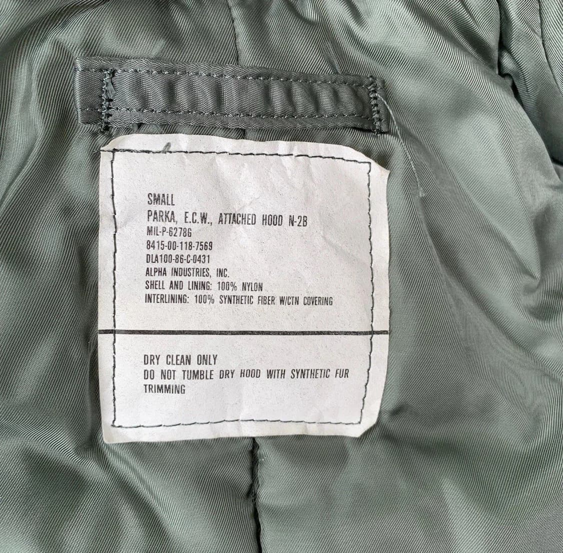 80s 미공군 납품용 알파 인더스트리 N-2B 파카 상품이미지6
