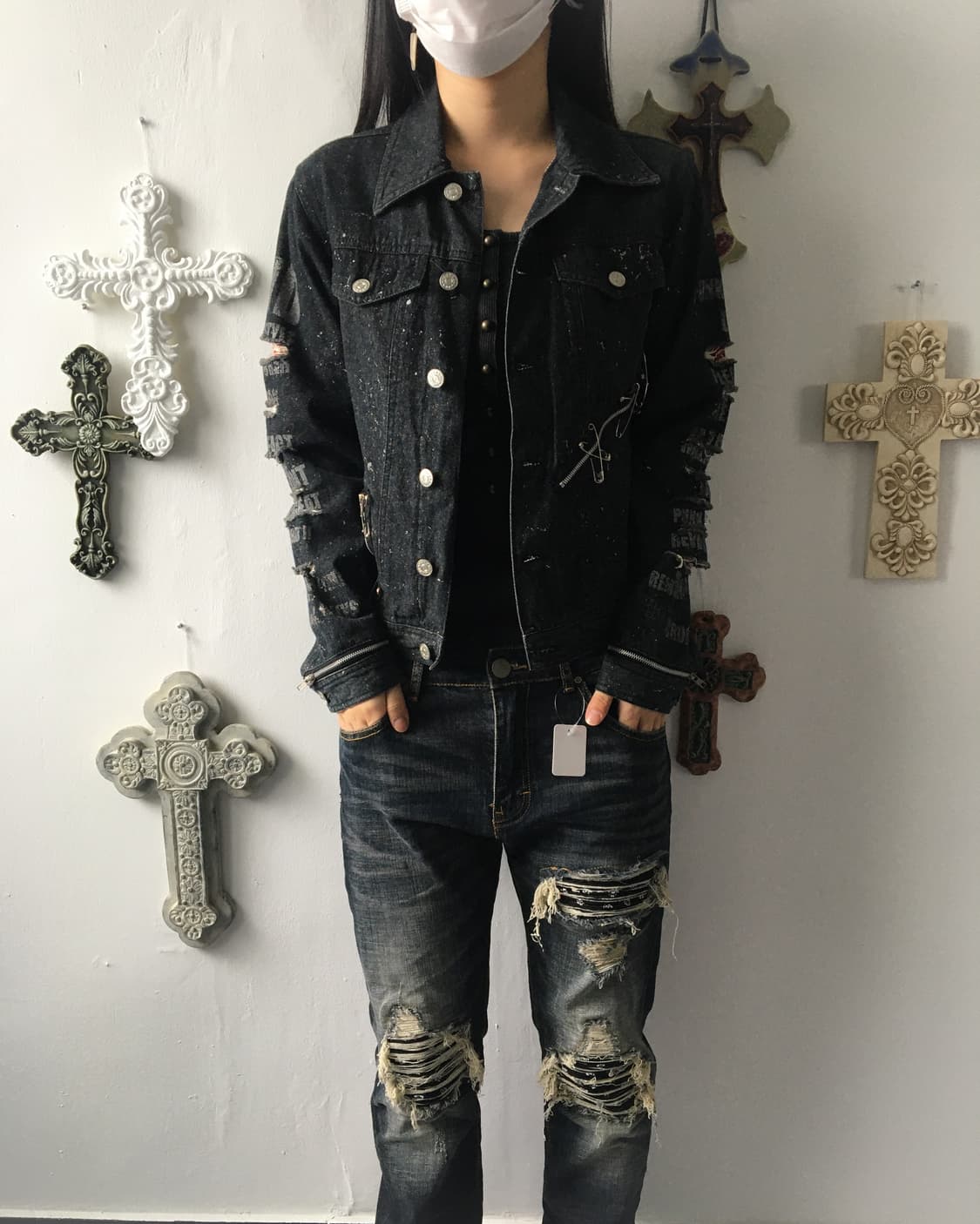 Damage punk mood trucker jacket 상품이미지8