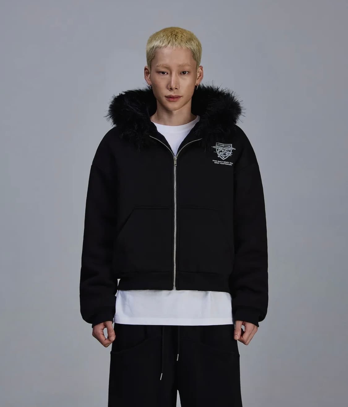 퍼 기모후드 집업 판매 (L) 상품이미지2