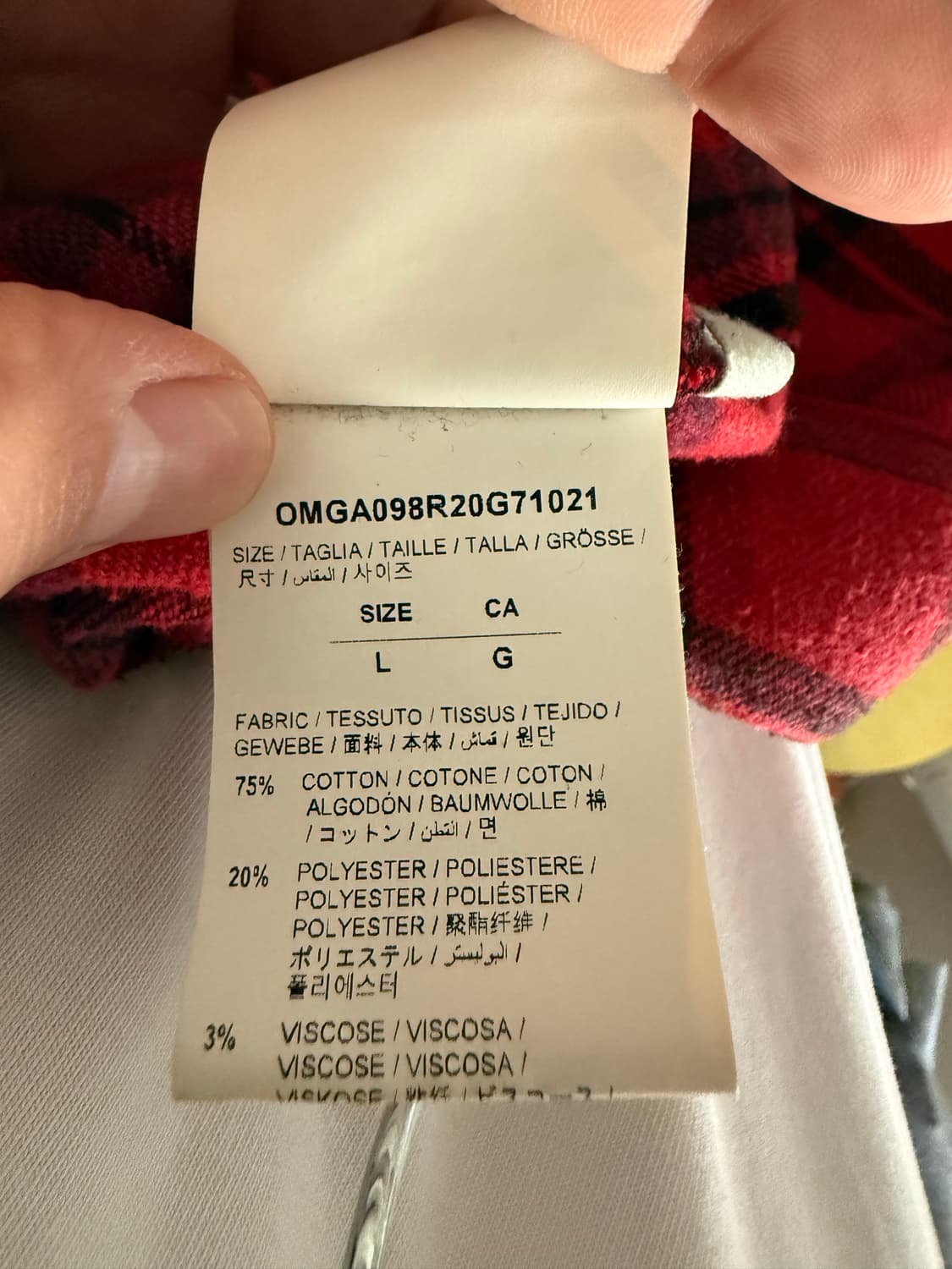 20ss 오프화이트 플란넬 애로우 체크 셔츠 L size 상품이미지10