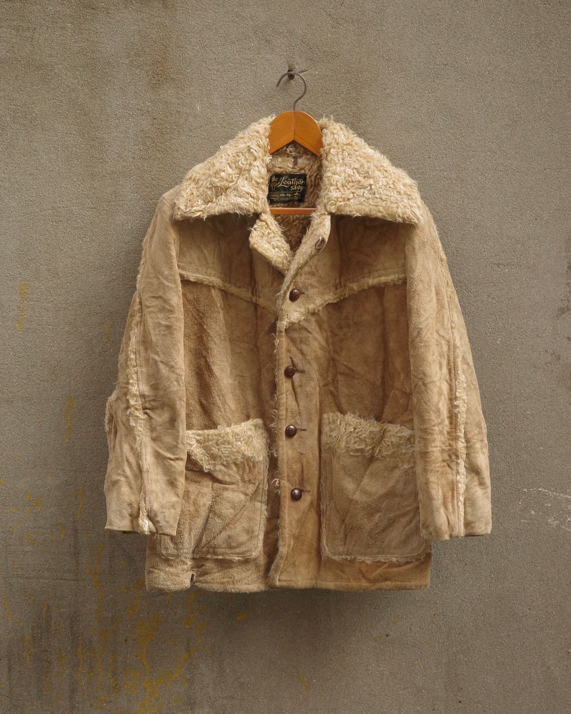 70‘s Sears Leather Shop 헤어리 시어링 웨스턴 코트 상품이미지1