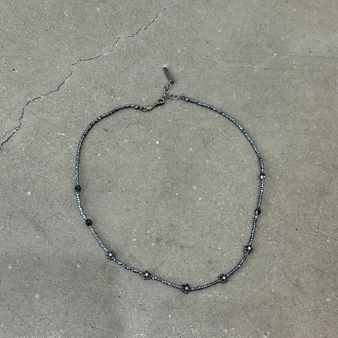 Black flower cubic beads necklace 상품이미지4