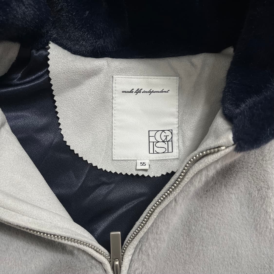 에고이스트 페이크 밍크퍼 배색 후드 베스트 상품이미지5