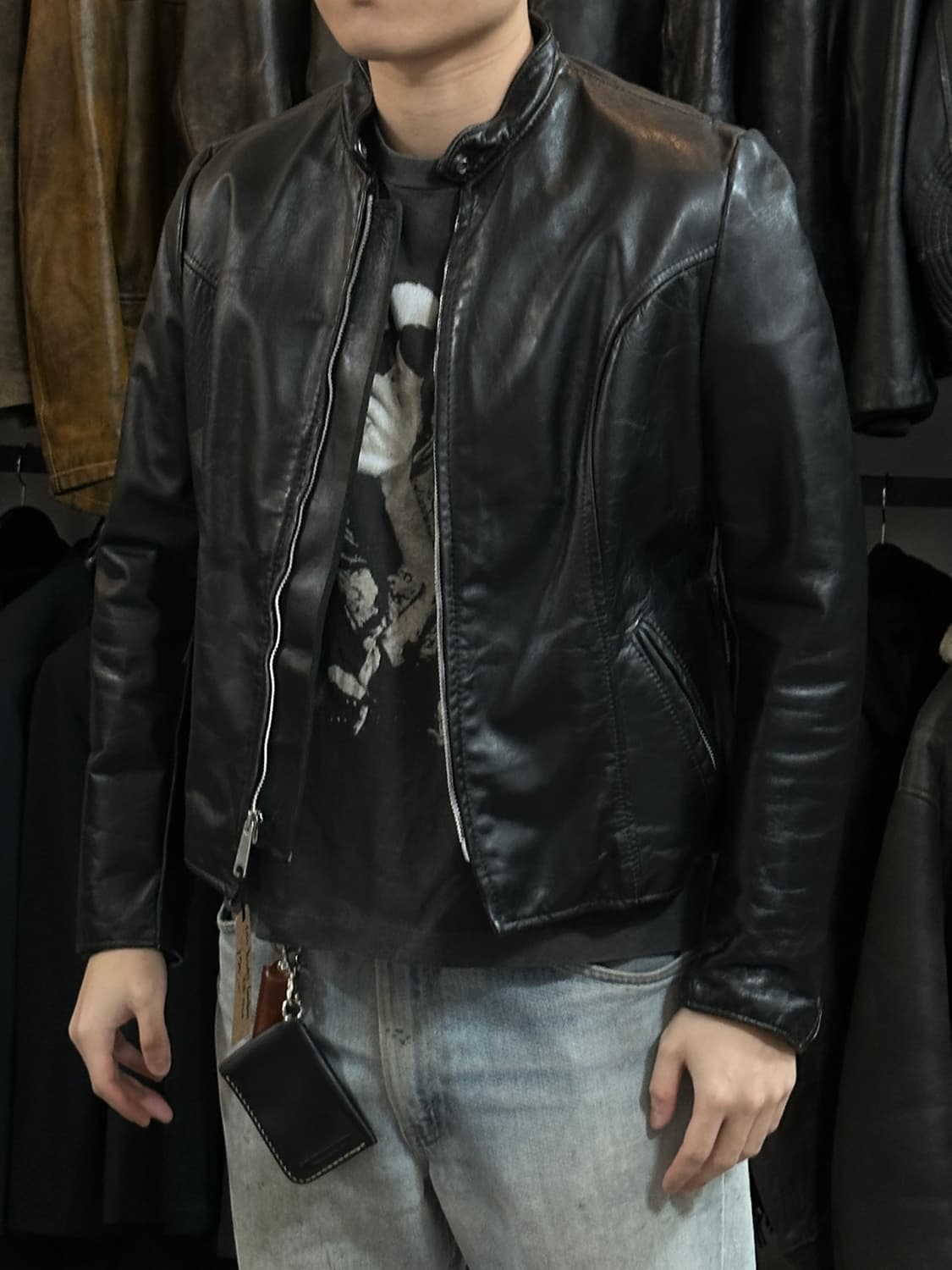 80's 브룩스 레더 카페레이서 자켓 빈티지 레더 자켓 상품이미지3