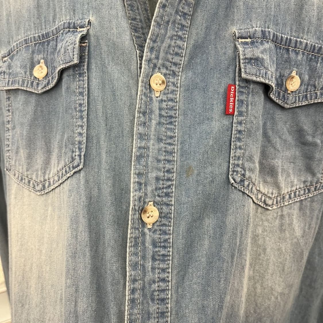 디키즈 컨트리 웨스턴 빈티지 워싱 데님 셔츠 L C10211 상품이미지7