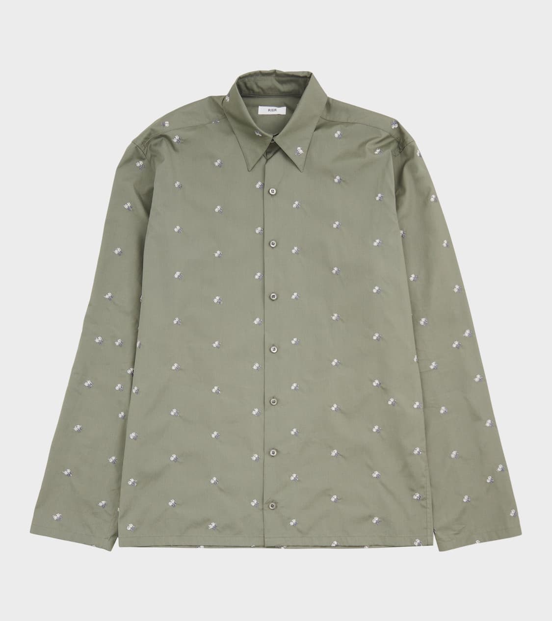[S,M,L]리에르 플라워 코튼 셔츠/카키 그레이 상품이미지5